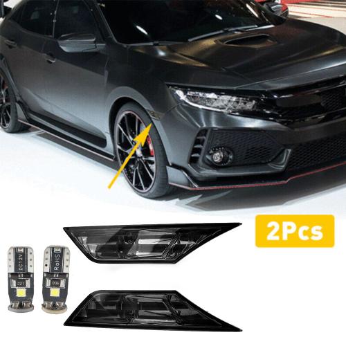 Lot De 2 Clignotants De Largeur De Clignotant, Lumière Modifiée Noire Avec Ampoule Led Pour Honda, Pour Civic Sedan/Hatchback/Coupé 2016 ¿ 2021