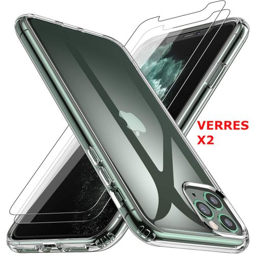 Coque Silicone Transparente Pour Iphone 11 Pro Max + 2 Verres Trempe - Little Boutik®