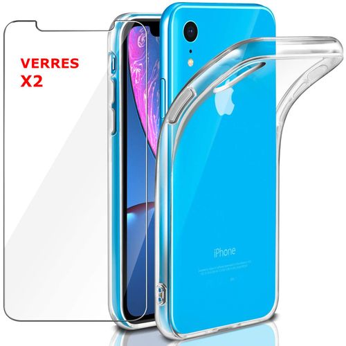 Coque Silicone Transparente Pour Iphone Xr + 2 Verres Trempe - Little Boutik®