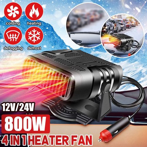 Chauffage Électrique 4 En 1 Pour Voiture, Ventilateur De Refroidissement, Portable, Désembuage, Dégivrage, Désembuage, Pare-Brise, 12v/24v Dc, 120w