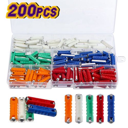 Fusibles De Voiture Universels, 5a 8a 10a 16a 25a Dia 6mm, 200 Pièces, Pour Voiture Vintage, Style Ancien, Lame De Voiture Continental, Fusibles Ue