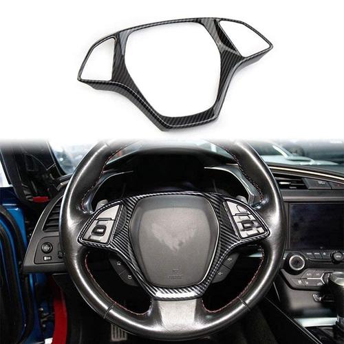 Couverture De Volant En Fiber De Carbone Abs, Garniture De Moulage Pour Chevrolet Corvette C7 2014 2015 2016 2017 2018 2019