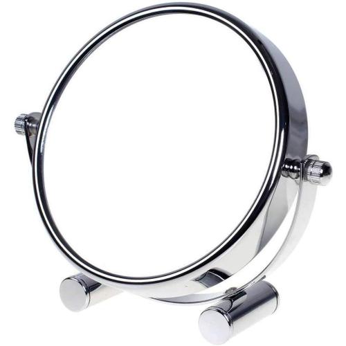 Tuka Miroir Maquillage Grossissement X10, 6 Inch Compact Miroir Cosmétique Sur Pied, Chrome, Ø 15,3 Cm, 100% Et 1000% Orientable Sur 360°, Haute Qualité Miroir De Table, Tkd3142-10x 