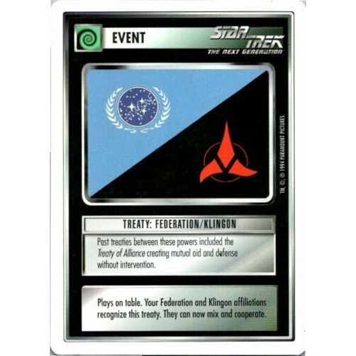 Trading Card Star Trek The Next Generation Treaty: Federation / Klingon