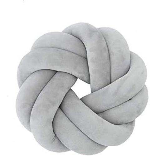 Oreiller De Boule De Noeud - Coussin De Boule De Noeud Fait La Main Oreiller Sieste En Peluche Jouet D Coratif Oreiller Pour La Chambre Canap Voiture Bureau Voyage Dia.30 Gris