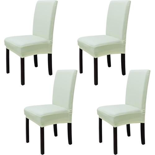 4 Pièces Housse De Chaise Moderne Élastique, Amovible Lavable Extensible Housses De Chaise De Salle À Manger, Couverture De Chaise Pour Décor Salle À Manger, Hôtel Et Mariage (Beige)