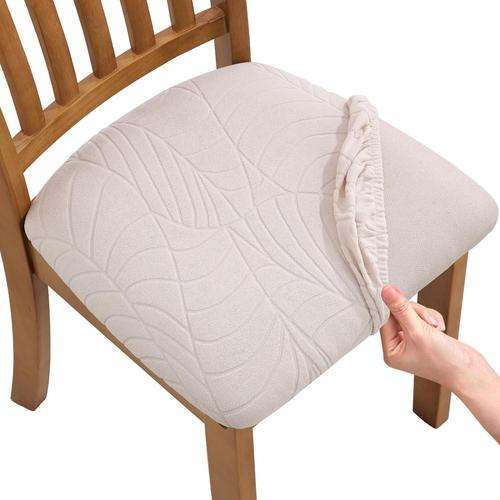 6 Pcs Housse De Chaise En Jacquard Housse Assise Chais Pour Salle À Manger Cuisine Bureau Hôtel (Sans Sangles De Dossier)