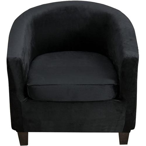 Housse De Chaise Chesterfield Cabriolet 2 Pièces Housses Chaise De Club Extensible En Velours Housse Fauteuil Cabriolet Noir