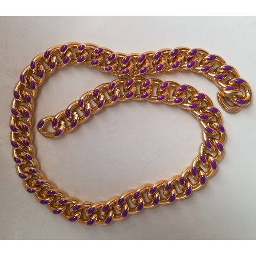 Chaine En Alu Décor Resine Epoxy Violet Sur Une Face