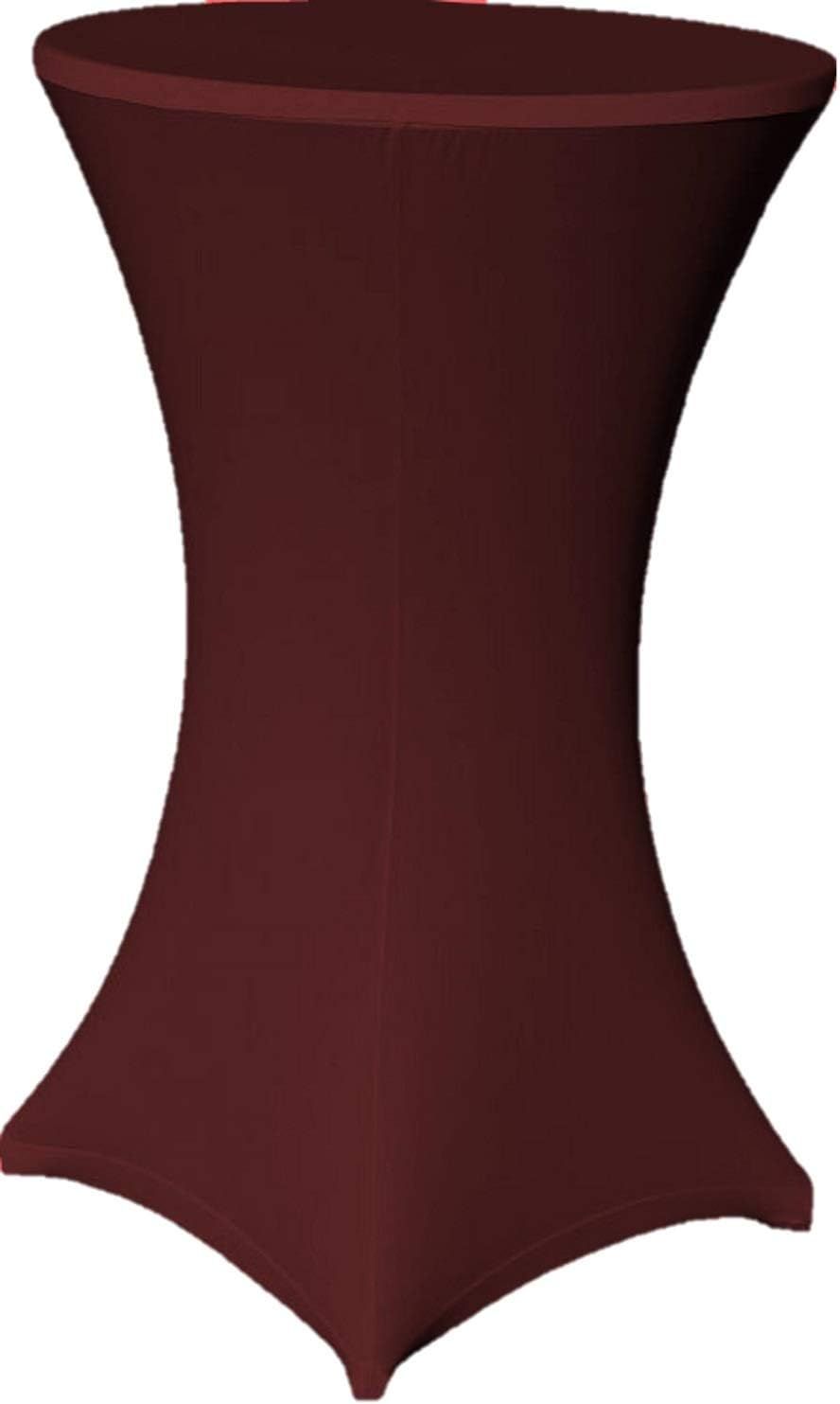 Housse Stretch Pour Table De Bistro Avec 4 Pattes Pour Les Pieds - Diamètre : 60-65 X 110-120 Cm - Bordeaux