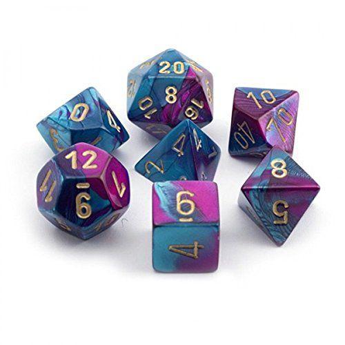 Chessex Chx26449 Dice Gemini Purple-Teal/Gold One Size Purple/Teal/Gold