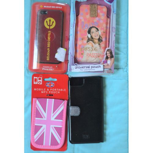 Lot 4 Housses Coque Étui Telephone Portable Angleterre Fille Rose Mp3 Noir Cuir Belgique Red Devils Belgian Iphone 5 / 5s Violetta Universel Disney