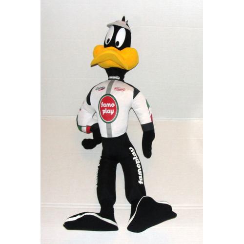 Daffy Duck Le Canard Deguisé En Coureur Automobile Famoplay Grande Peluche Geante Looney Tunes Famosa Quiron 72cm