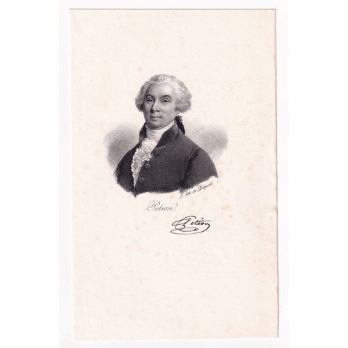 Gravure 1833 Portrait Jérôme Pétion De Villeneuve Révolution Française Eure-Et-Loir