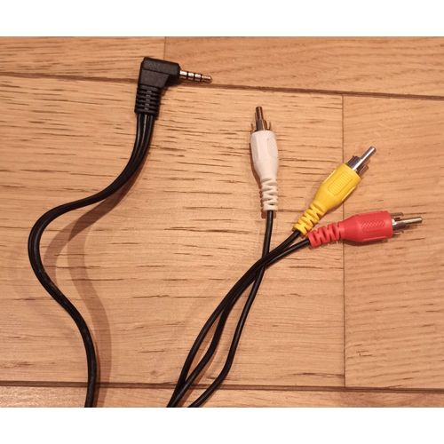 CABLE VIDEO RCA + AUDIO STEREO 2 RCA vers 1 JACK 3,5 - 1metre