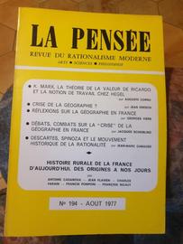 La Pensee N°194 : La Theorie De La Valeur De Ricardo Et La Notion De Trvail Chez Hegel - Crise De La