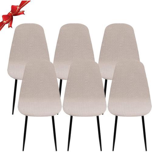 Housse De Chaise Scandinave Lot De 6, Housse De Chaise De Salle À Manger Scandinaves Extensible,Jacquard Diagonal Couverture De Chaise Élastique Universel Pour Décoration Maison,Lumière Chameau