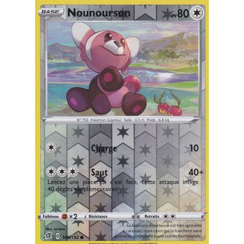 Carte Pokemon - Nounourson 149/192 - Reverse - Épée Et Bouclier 2 Clash Des Rebelles