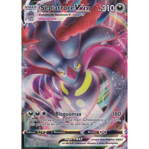 Carte Pokemon - Sepiatroce Vmax - Ultra Rare En Full Art - 122/192 - 310 Pv- Épée Et Bouclier 2 Clash Des Rebelles