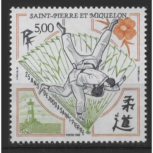 Saint-Pierre-Et-Miquelon, Timbre-Poste Y & T N° 498, 1989 - 25 Ans De Judo À Saint-Pierre