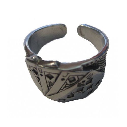 Chevaliere 10us Jeux De Carte Poker Taille Americaine Bague Homme Femme Rockab