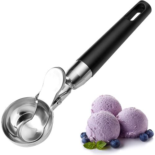 Cuillère À Glace Avec Éjecteur, Cuillère À Glace 304 En Acier Inoxydable, Cuillère À Crème Glacée Réutilisable Ice Cream Scoop, Boules Glace Pour Crème Glacée, Falafels, Ice Cream Scoop (22x4,8 Cm)