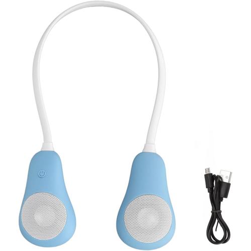 Haut-Parleur Bluetooth Tour de Cou, Son Stéréo sans Fil Portable Haut-Parleur Suspendu Haut-Parleur Intégré 2,5 W X 2 Haut-parleurs pour la Maison, Les Sports de Plein Air, Les Voyages(Bleu)