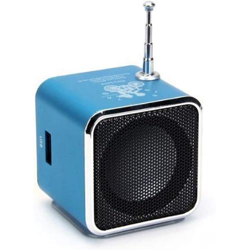 Haut-Parleur Bluetooth Mini Haut-Parleur Lecteur de Musique Radio FM Portable Stéréo Pc Mp3 Multiple à sélectionner Support Micro SD TF USB Disque (Bleu)