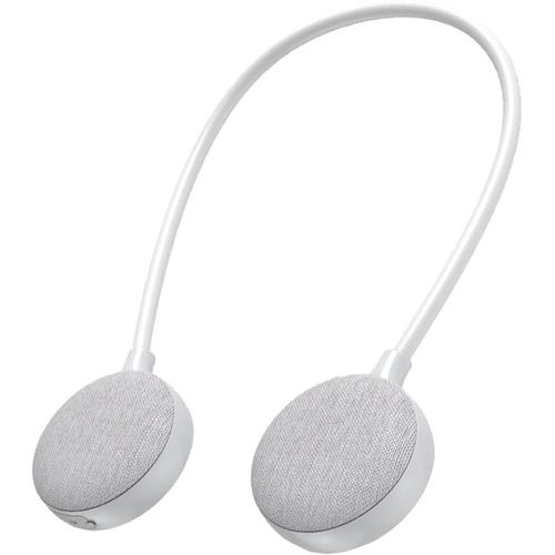 Enceinte tour de cou Bluetooth 5.0 sans fil, prise en charge du son surround carte SD avec microphone, audio extérieur portable (gris)