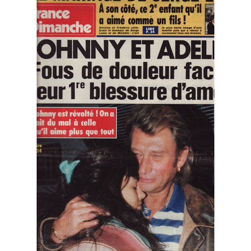 France Dimanche / 15-06-1991 N°2337 : Serge Lama (1,5p) - Johnny Hallyday / Adeline Blondieau (1/2p)