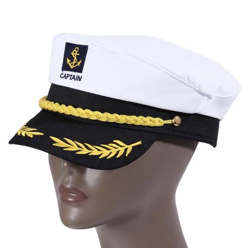 Healifty yatch Adulte Capitaine Capitaine Bateau Marin Capitaine Costume Chapeau Casquette Marine Amiral Marine Blanc 