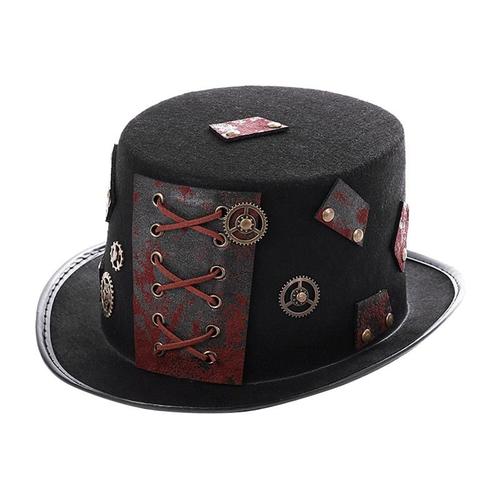 Vintage Goth Steampunk Chapeau Magicien Chapeau Cosplay Fête Fournitures Avec Équipement De Ficelle Pour Femmes Hommes Adultes