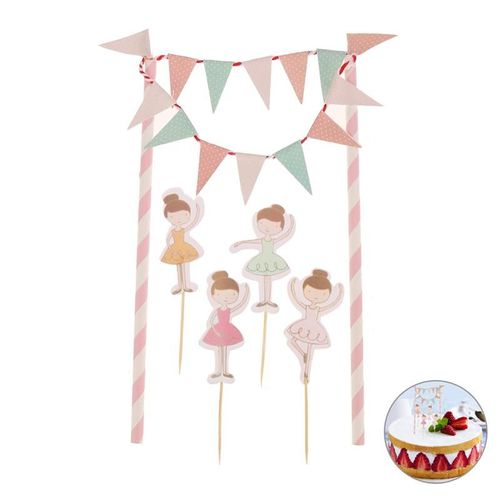 Ballet Danseur Anniversaire Gâteau Bruant Drapeau Topper Ballerine Cure-Dents Cupcake Bâtons Kit Pour Enfants Anniversaire Fournisseur