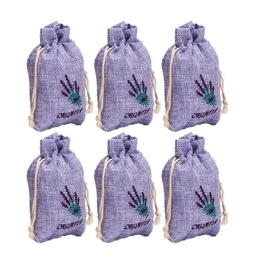 10 Pièces Sac À Cordon Lin Bonbons Cadeau Sac Bijoux Emballage Pochettes Pour Enfants Fête De Noël Violet