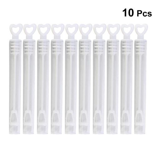 10 Pièces En Plastique Vide Bouteilles À Bulles Amour Forme De Coeur Léger Baguette Compacte Tube Bouteille De Savon Pour La Fête Enfants Mariage