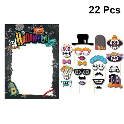 22 Pièces Accessoires De Photo Photo Tir Partie Photo Stand Accessoires De Photographie Cadre Pour Halloween Fête Thème Fête