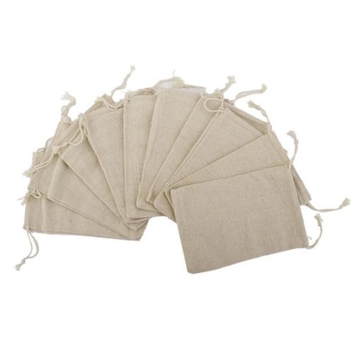 Sacs En Lin De 15*20cm De 10 Pièces | Emballage De Mariage Et De Noël Avec Cordon? Pochettes Et Sacs-Cadeaux Pour Petits Bijoux Et Mini Sacs De Jute