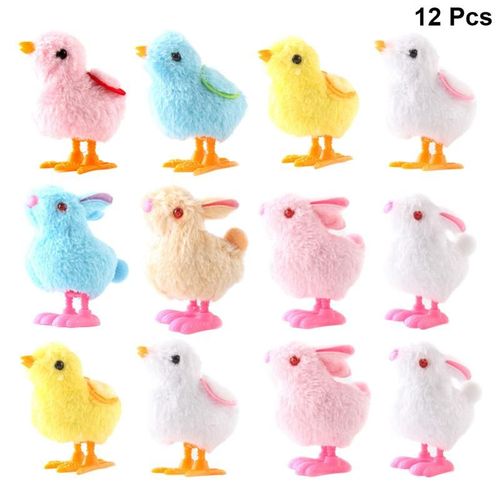 Jouets De Lapin Et Poussin De Pâques | Jouets En Peluche? Modèle Adorable De Poussin? Jouets À Vent Pour Fête? Fournitures Cadeaux Pour Enfants? 12 Pièces