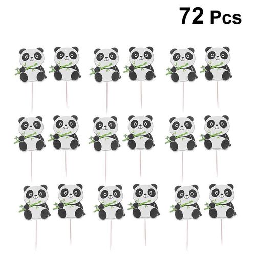 72 Pièces Fête Panda Forme Gâteau Toppers Anniversaire Mignon Gâteau Dessert Décoration Cuisson Gâteau Cupcake Muffin Nourriture Fruits Pics