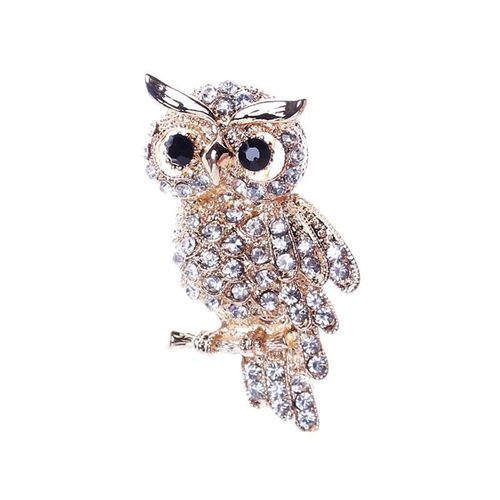 Hibou Broche Broche Avec Strass Alliage Collier Corsage Bijoux Pour Femmes Fille Robes Collier Bijoux