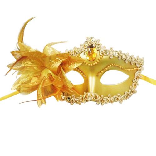 Plume Masque Fleur Masque Charmant Demi Visage Mascarade Masque Fête Cosplay Masque Danse Maquillage Accessoires Taille M Couleur Aléatoire