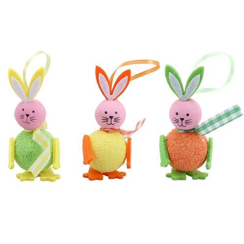 3 Pièces Mignon Mousse Lapin De Pâques Suspendus Décoration Ornements Enfants Cadeaux Artisanat Pour Pâques Décor De Fête À La Maison (Couleur Ramdon)