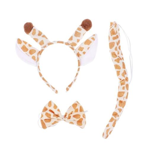 3 Pièces/Ensemble Bébé Enfants Mignon Dessin Animé Girafe Bandeau N¿Ud Papillon Et Queue Pour La Fête Costumée