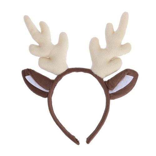 Renne Bois Cheveux Cerceau Noël Enfants Bandeau Serre-Tête Pour Enfants Noël Déguisement Fête (Blanc Lait)