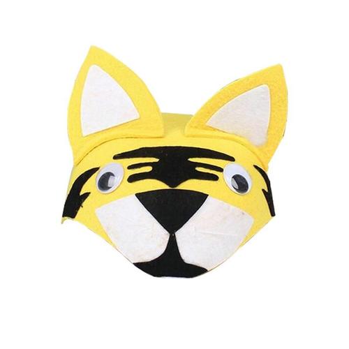 Casquette De Dessin Animé Mignon Enfant Chapeaux Non-Tissé Animal Chapeau Exécutant Accessoire Cosplay Decorfor Carnaval Fête Des Enfants-Tigre