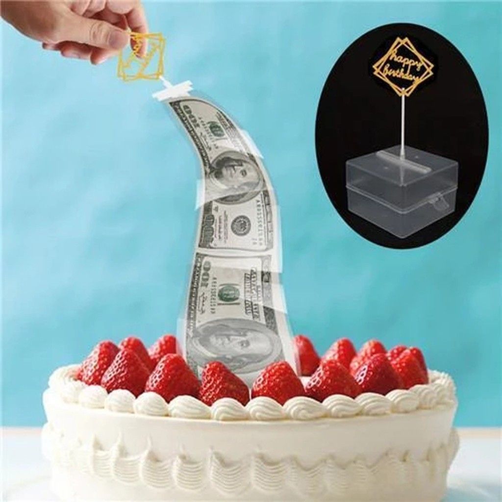 1 Pieces Drole Gateau Atm Joyeux Anniversaire Gateau Atm Anniversaire Figurine Pour Gateau De Fete Tirelire Decoration Tirer Argent Maison Fete Decoration Rakuten