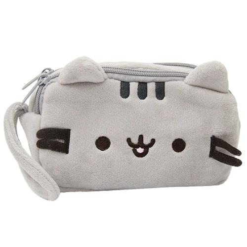 Mignon Chat Dessin Animé Trousse À Crayons En Peluche Stylo Sac Grande Capacité Maquillage Pochette Cosmétique Sac Enfant Papeterie Cadeaux Sac De Rangement