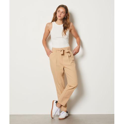 Pantalon Coupe Carotte - A Stephania - 36 - Honey - Femme - Etam