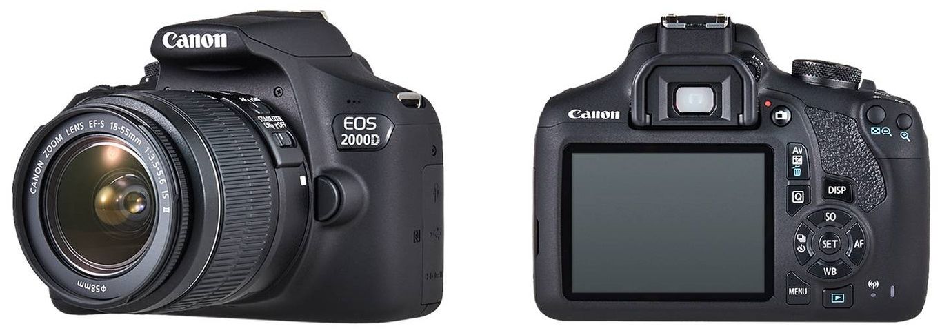 Canon EOS 2000D - Appareil photo num�rique - Reflex - 24.1 MP - APS-C - 1080p / 30 pi/s - 3x zoom optique objectif EF-S 18-55 mm IS II - Wi-Fi, NFC image 1 | Rakuten