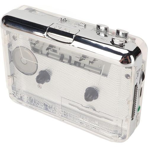 Lecteur de Bande Portable, Convertisseur de Cassette USB C vers MP3 pour Ordinateurs Portables, PC, Cassette de Musique Rétro vers Convertisseur Numérique avec écouteurs, Sortie AUX 3,5 Mm